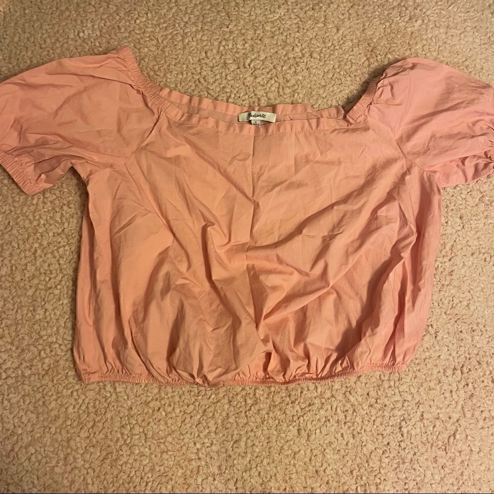 Madewell Peasant Top Boho Blouse. Puff sleeve. Maeve pink color small